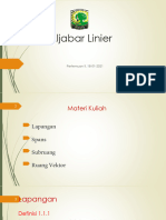 Pertemuan II-III-IV ALJABAR LINIER 2018