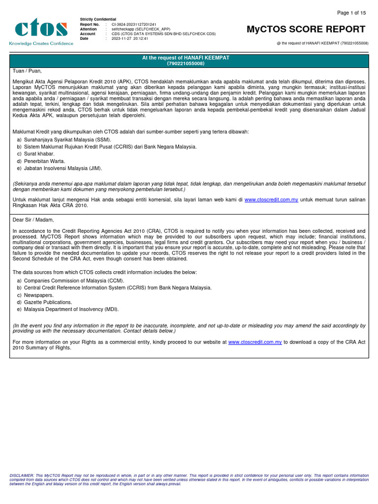 Blanked New Sample Score Report | PDF