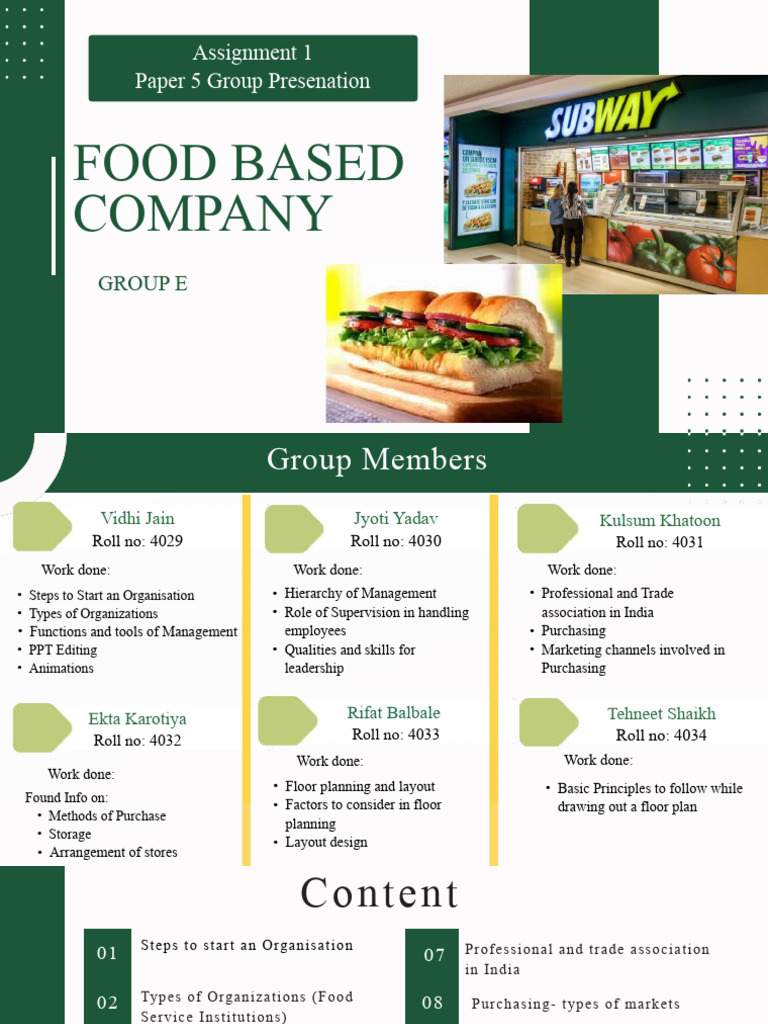 Group E - Subway | PDF