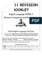 AQA GCSE English Language Paper 2 Revision Booklet