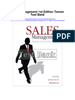 Sales Management 1St Edition Tanner Test Bank Full Chapter PDF