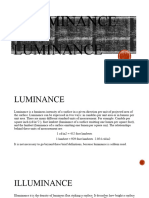 Illuminance Luminance and Day Lighting EE 01