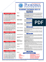 PU Academic Calendar (Even 2023-24)