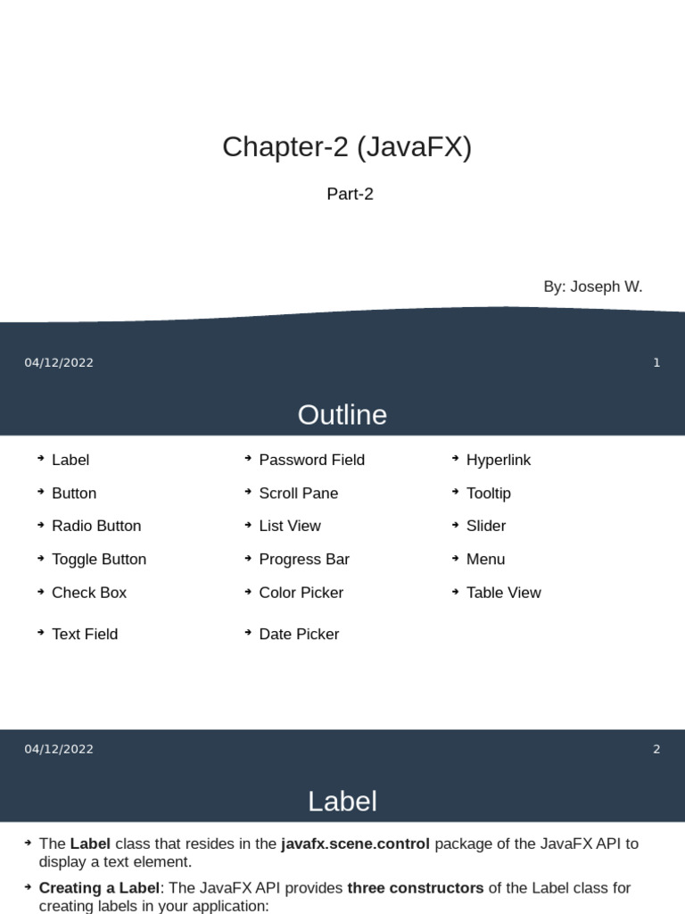 Chapter-2 (JavaFX) (Part-2) | PDF | Button (Computing) | Color