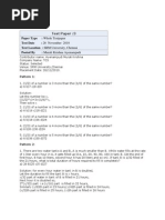 Test Paper:3 Paper Type: Whole Testpaper Test Date: 26 November 2010 Test Location: SRM University, Chennai Posted By: Murali Krishna Ayenampudi