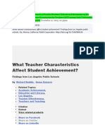 What TEacher Characteristics Affect Student Achievement