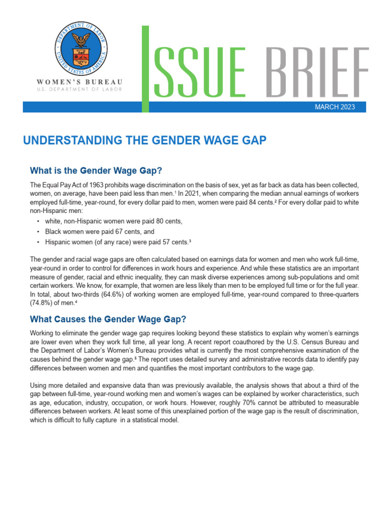 Gender Wage Gap and Equal Pay Act Insights | PDF | Gender Pay Gap ...