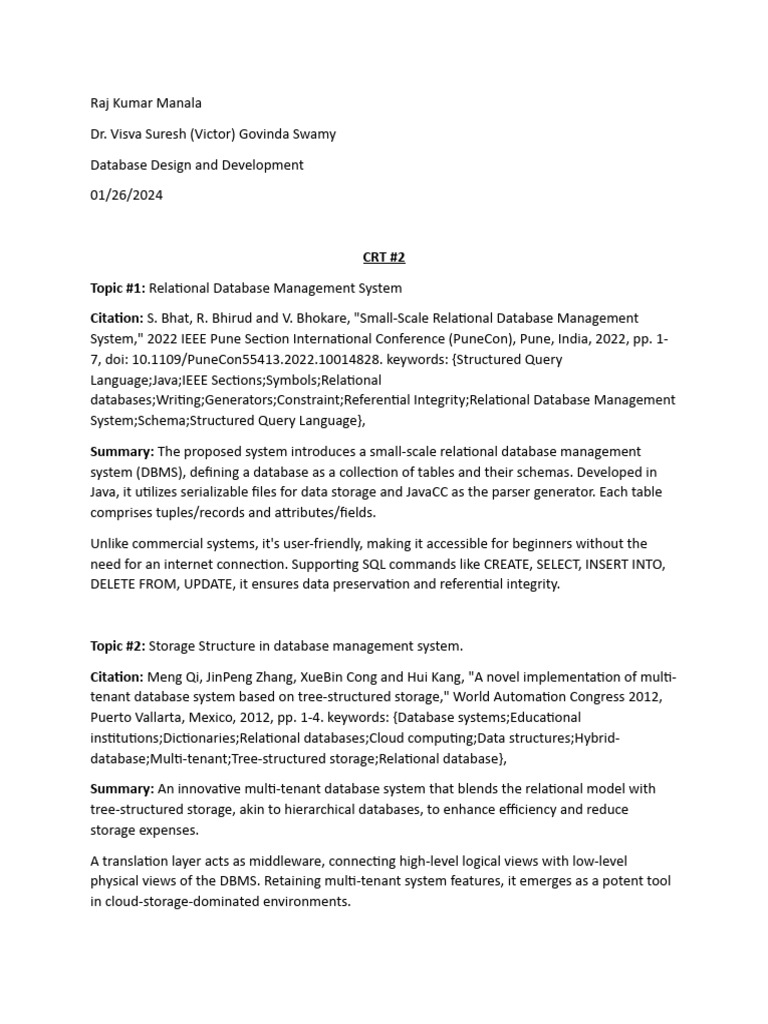 Relational Database Management Insights | PDF | Databases | Relational ...