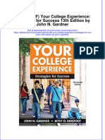 EBOOK Ebook PDF Your College Experience Strategies For Success 13Th Edition by John N Gardner Download Full Chapter PDF Docx Kindle