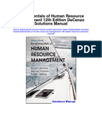 Fundamentals of Human Resource Management 12Th Edition Decenzo Solutions Manual Full Chapter PDF