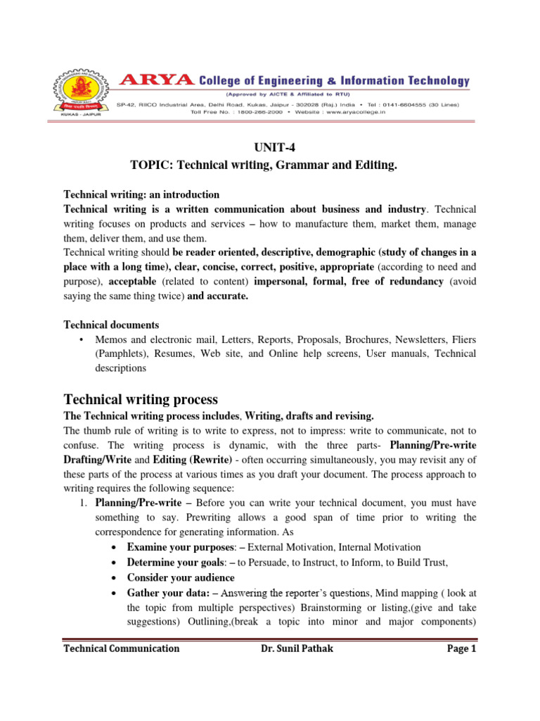 Technical Writing: Grammar and Editing | PDF | Résumé | Email Spam