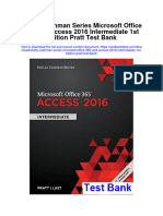 Shelly Cashman Series Microsoft Office 365 and Access 2016 Intermediate 1St Edition Pratt Test Bank Full Chapter PDF