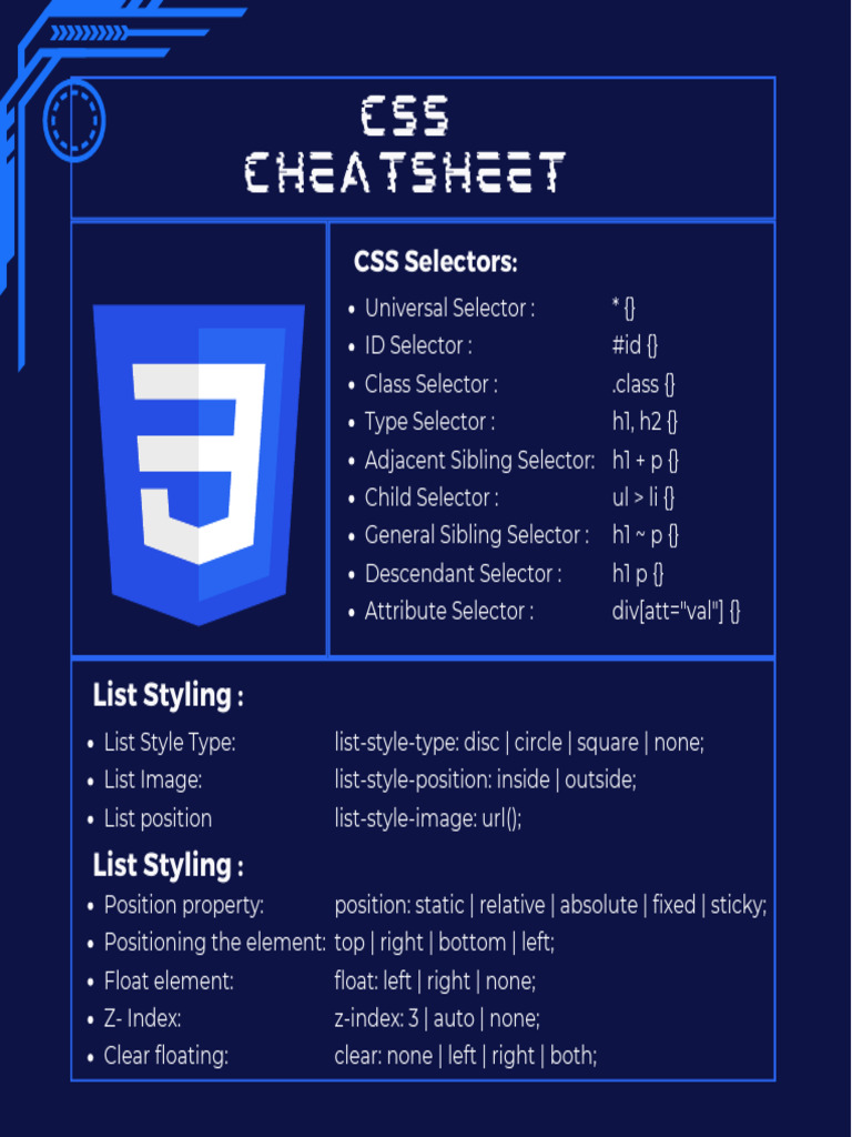 CSS Cheat Sheet | PDF