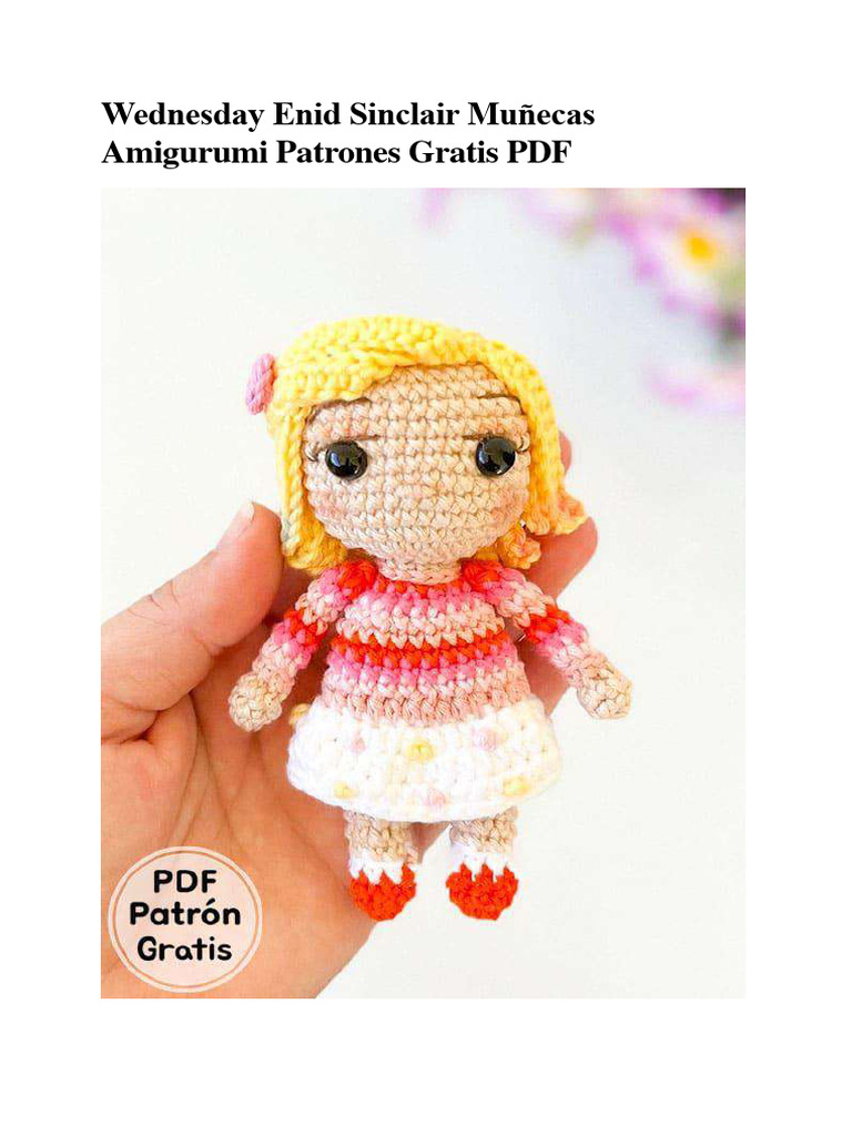 PDF PATRÓN DE CROCHET Amigurumi Ángel Lindo, Muñeco Relleno de