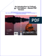 EBOOK Humanity An Introduction To Cultural Anthropology 11Th Edition Ebook PDF Version Download Full Chapter PDF Kindle