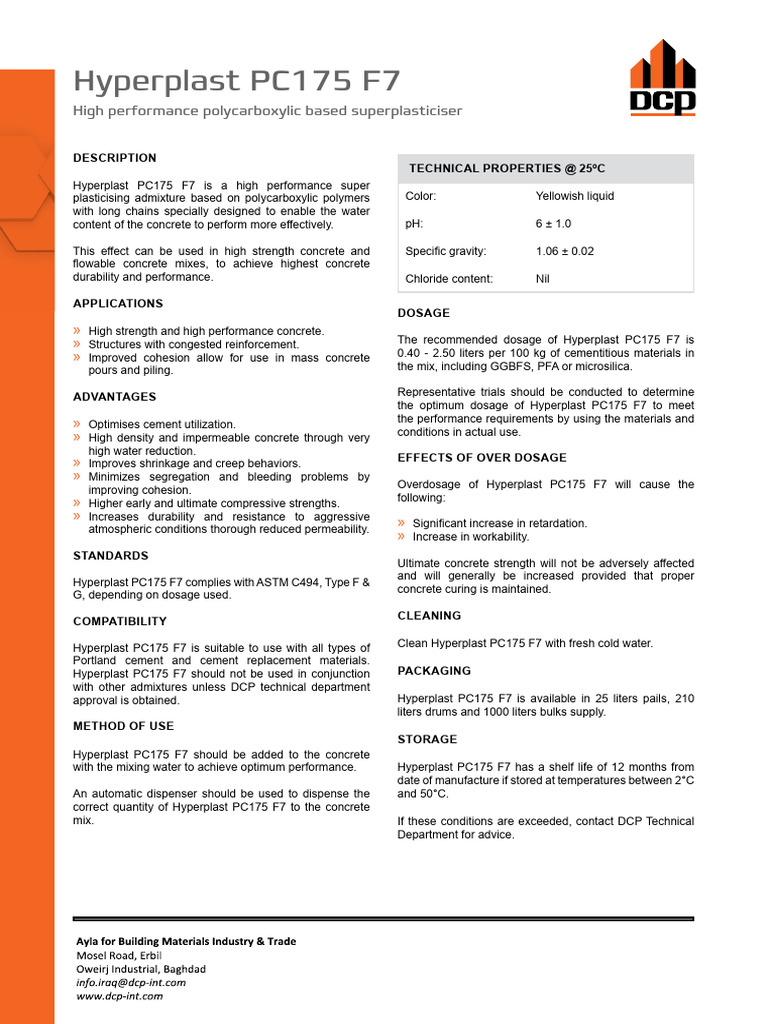 Hyperplast PC175 F7 | PDF | Concrete | Industrial Processes