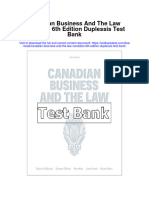 Download ebook Canadian Business And The Law Canadian 6Th Edition Duplessis Test Bank full chapter pdf