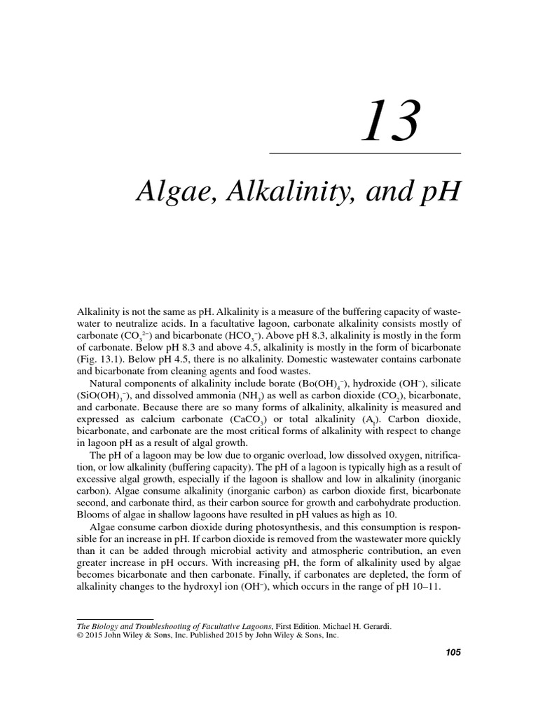 Algae, Alkalinity, and pH in Lagoons | PDF | Alkalinity | Nitrogen