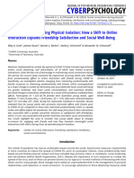 Social Connections During Physical Isolation: How A Shift To Online Interaction Explains Friendship Satisfaction and Social Well-Being