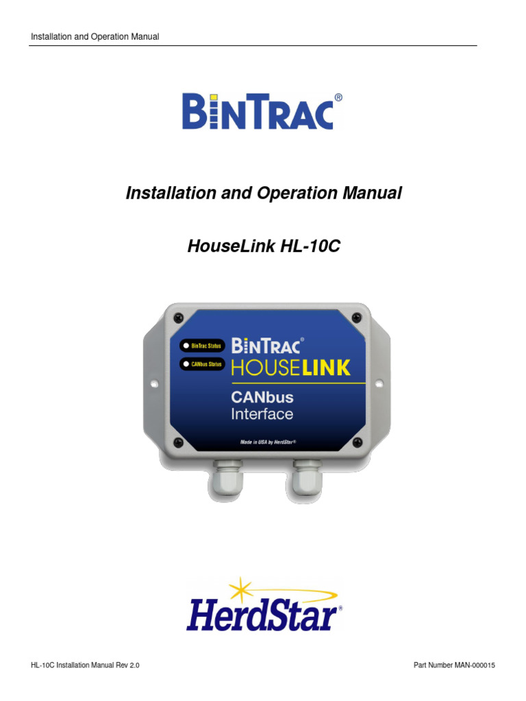 HouseLink-HL-10C CANBus Interface | PDF | Computing | Electricity