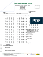 Answer Sheet 9 4Q