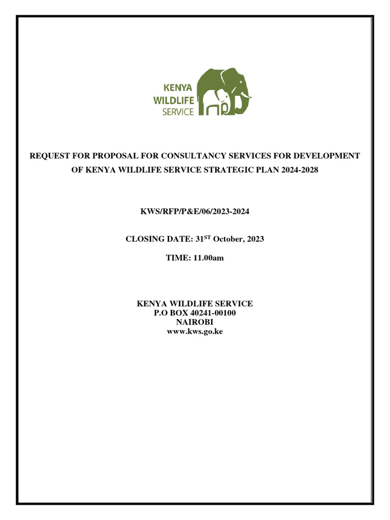 Rfp Kws Strategic Plan 31stoct 2023 Pdf Procurement Request For