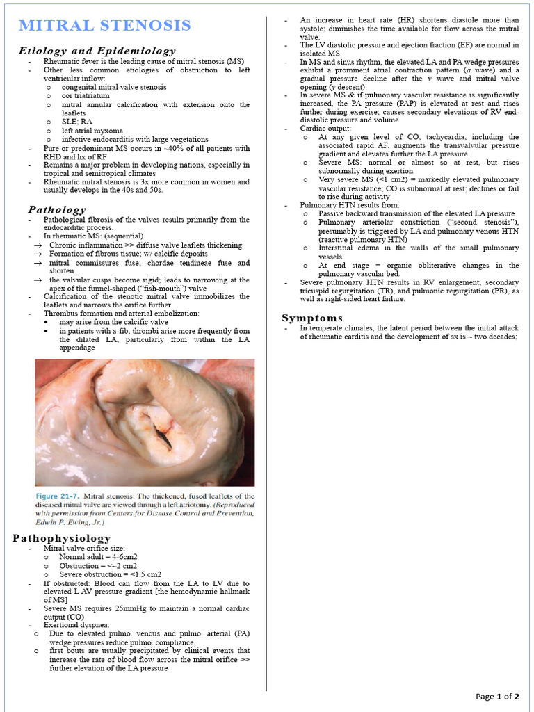 Mitral Stenosis | PDF