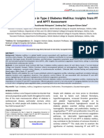 Coagulation Dynamics Type 2 Diabetes Mellitus Insights PT APTT Assessment