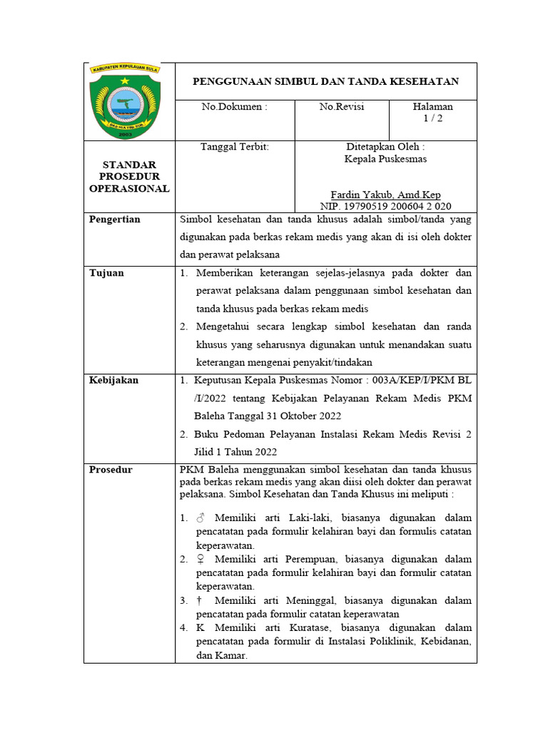 Simbol Kesehatan dalam Rekam Medis | PDF | Pengembangan Diri ...