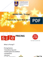 MARKETING-"Pricing" Present By: Jasmi Noor Bin Sahudin