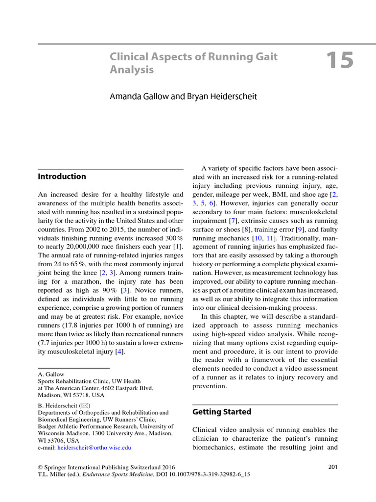 Clinical Aspects of Running Gait Annalysis | PDF