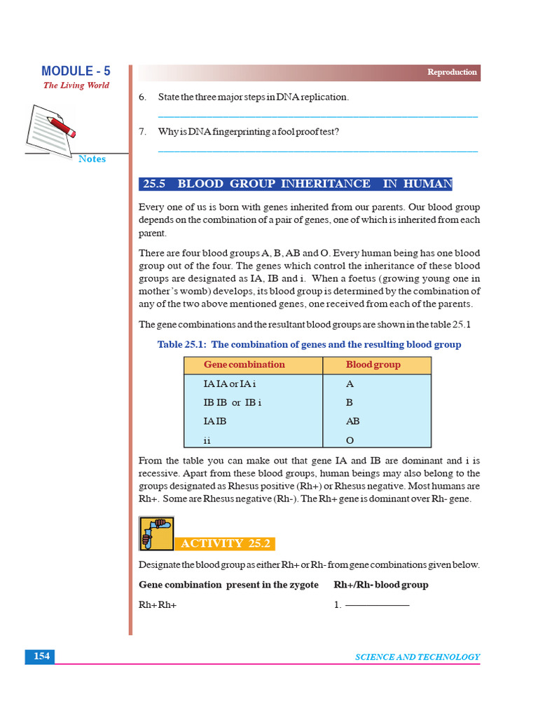 Blood Group Inheritance and Genetics | PDF | Genetic Disorder | Gene