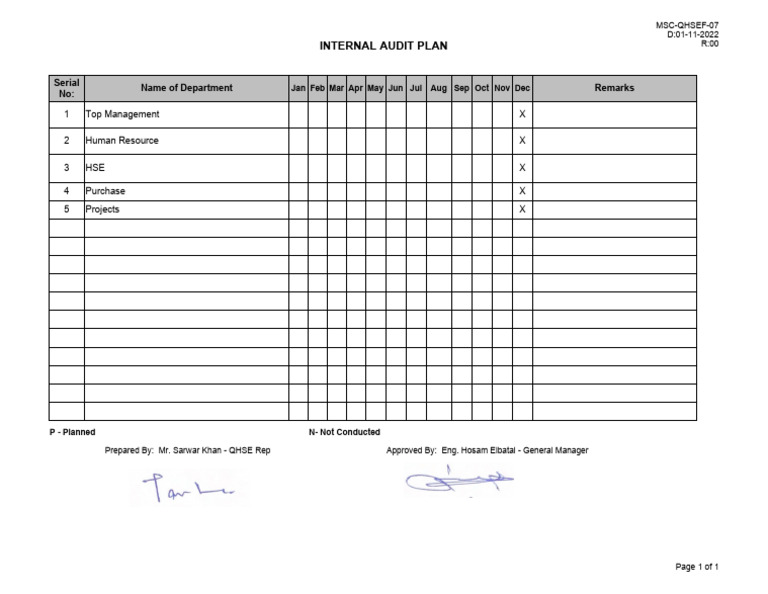 Internal Audit Plan Overview 2022 | PDF