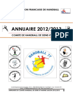 FEDERATION FRANCAISE DE HANDBALL ANNUAIRE 2012_2013 COMITE DE HANDBALL DE SEINE-ET-MARNE