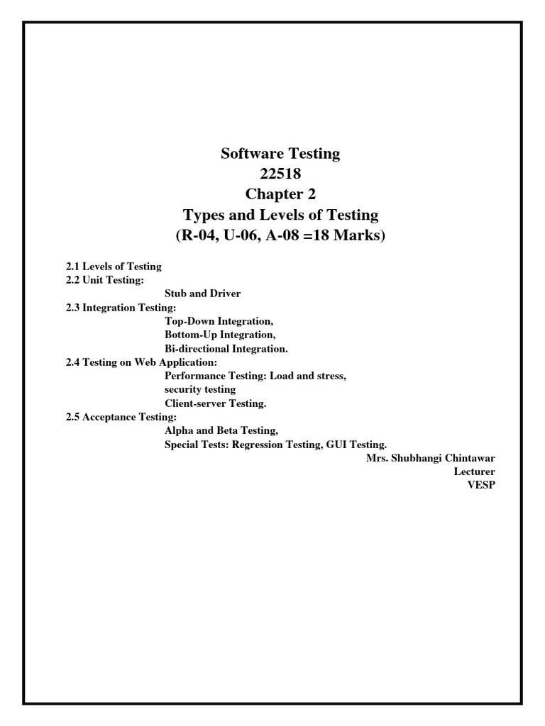 Chapter 2 SFT | PDF | Software Testing | Software Release Life Cycle