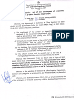 Govt Order No 20 of 2023 Dated 30-10-2023 Regarding Final Seniority List of Employees of Erstwhile Stationery and Office Supplies