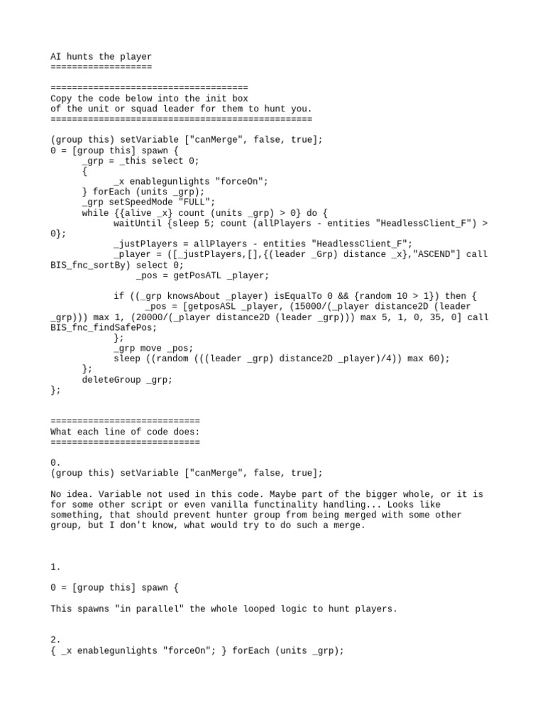 .AI Hunt The Player Code | PDF
