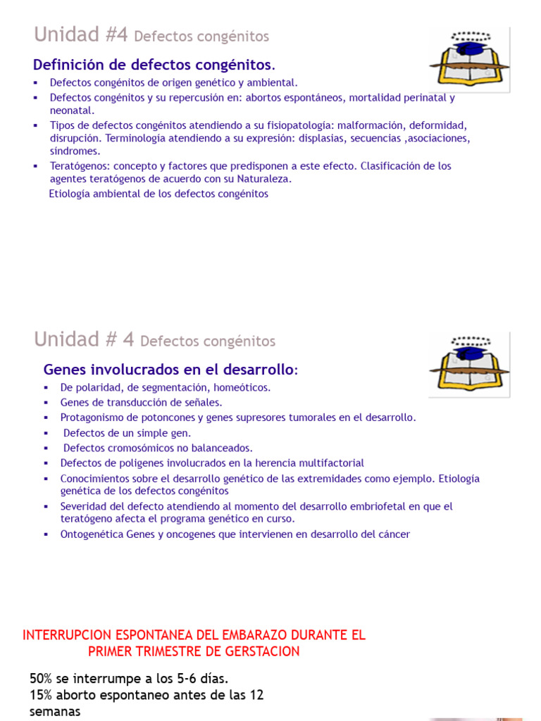 Defectos Congénitos: Genética y Etiología | PDF
