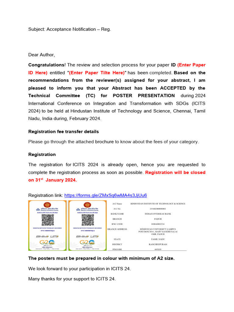 Acceptance Mail - Poster | PDF