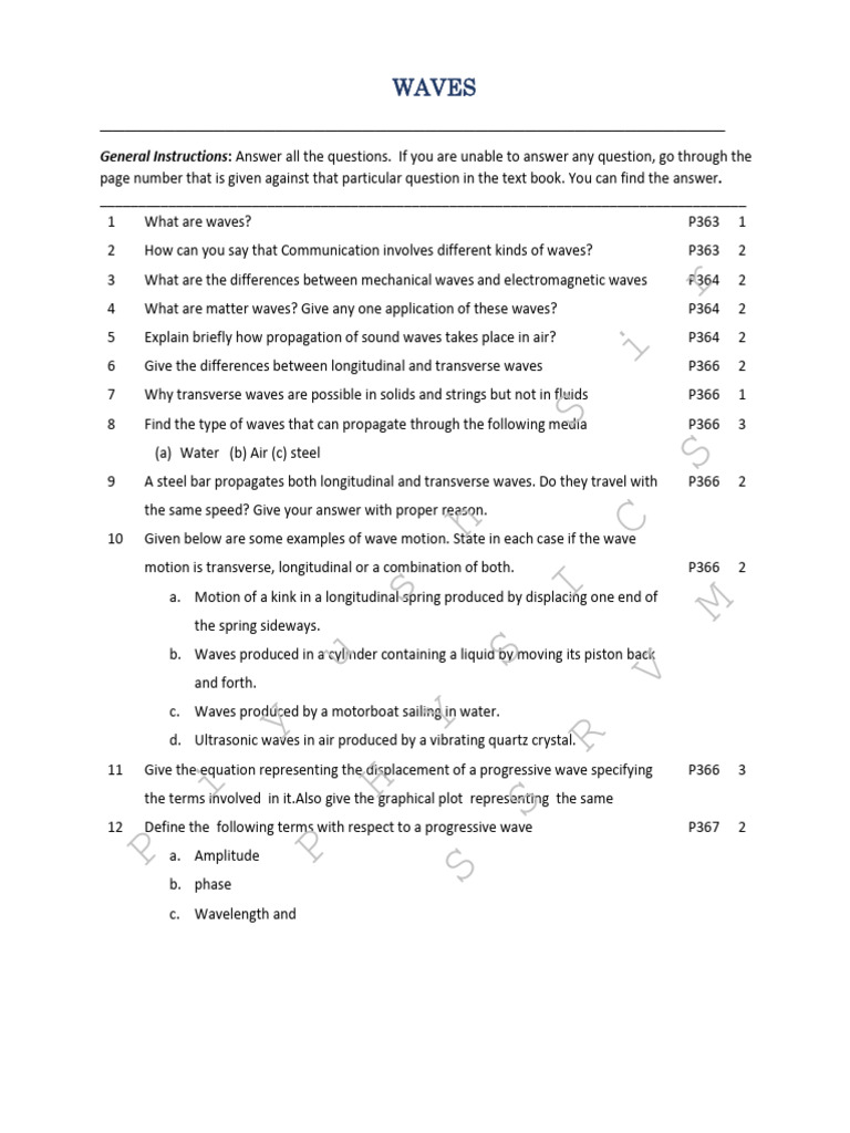 CH 14 Waves | PDF | Science & Mathematics
