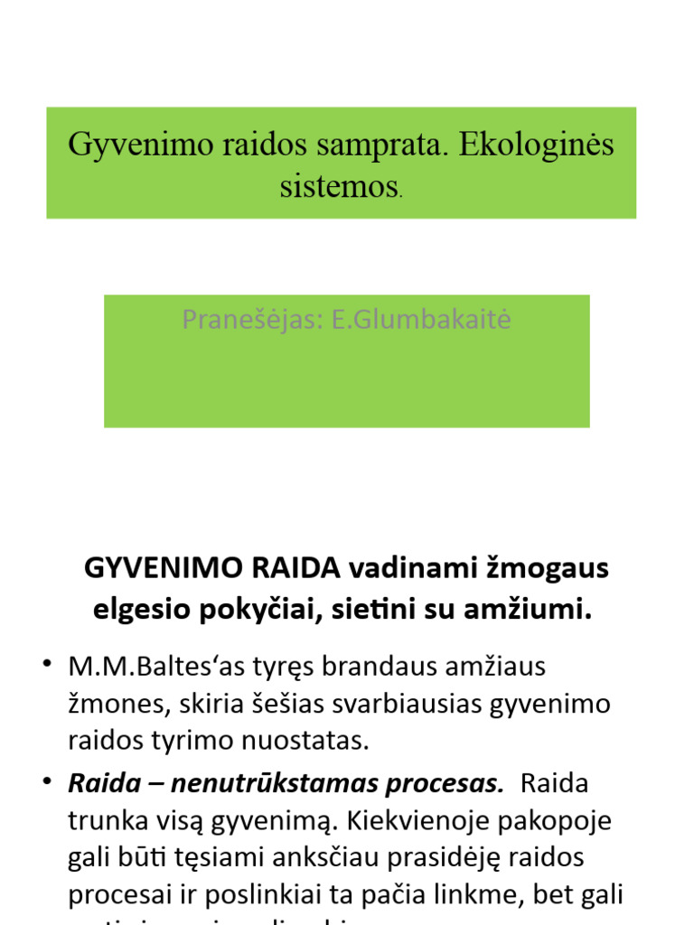 Gyvenimo Raidos Samprata | PDF