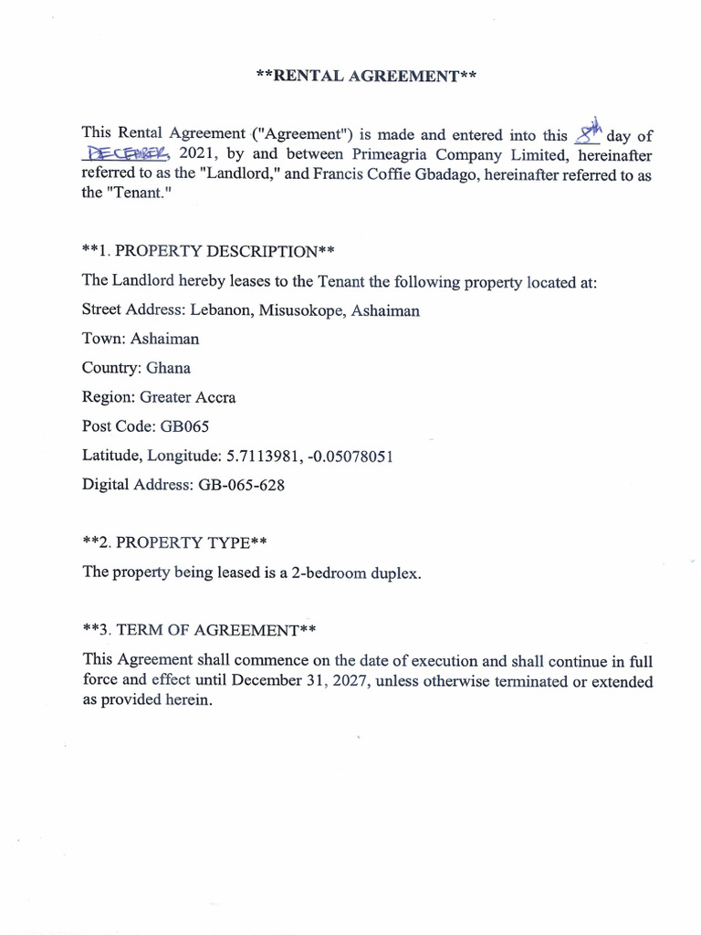 Rental Agreement | PDF