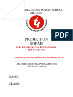 Project On RDBMS STD X It 2023-24