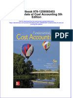 EBOOK Etextbook 978 1259565403 Fundamentals of Cost Accounting 5Th Edition Download Full Chapter PDF Docx Kindle