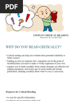 Steps in Critical Reading