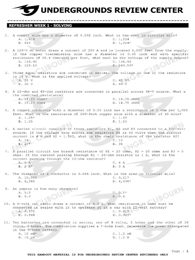01 Refresher Ee 1 | PDF