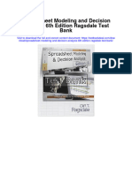 Spreadsheet Modeling and Decision Analysis 6Th Edition Ragsdale Test Bank Full Chapter PDF
