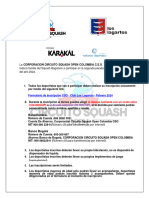 Invitacion Circuito Squash Open Febrero - Lagartos 2024