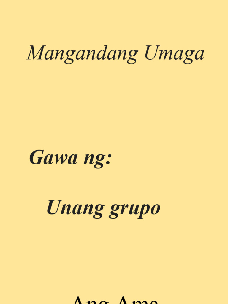 Ang Ama | PDF