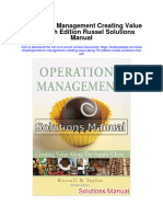 Operations Management Creating Value Along 7Th Edition Russel Solutions Manual Full Chapter PDF